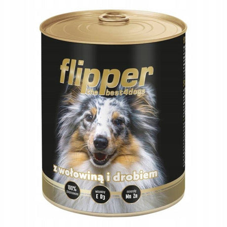 Produkt DOLINA NOTECI Mokra karma dla psa Karma mokra dla psa FLIPPER z wołowiną i drobiem 800g 004336