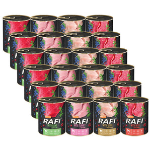 Produkt RAFI Mokra karma dla psa Karma mokra dla psa RAFI Mix z borówką i żurawiną 24x 800g Z00980