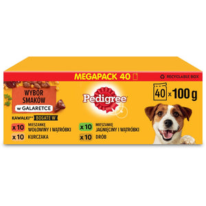 Produkt PEDIGREE Mokra Karma dla psa PEDIGREE MIX Drób/Jagnięcina/Wołowina saszetki 40x100g 006411