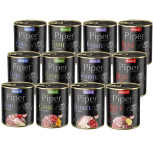 Produkt PIPER Mokra karma dla psa Zestaw Karma mokra dla psa PIPER MIX smaków 12x 800g Z00978