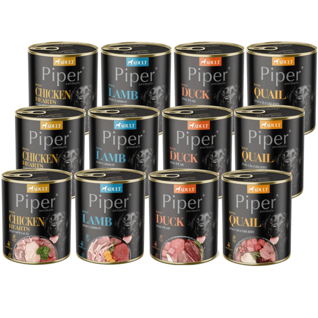 Produkt PIPER Mokra karma dla psa Zestaw Karma mokra dla psa PIPER MIX smaków 12x 800g Z00977