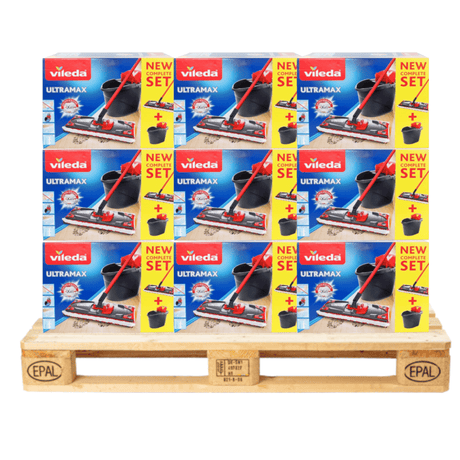 Produkt VILEDA Mopy i wkłady Mop płaski wiadro VILEDA Ultramax Microfibre Set Paleta 32 sztuki K_009405_32
