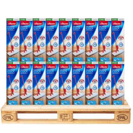 Produkt VILEDA Mopy i wkłady Mop ze spryskiwaczem VILEDA MAX BOX 1-2 Spray Paleta 144 sztuki K_026671_144