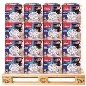 Produkt VILEDA Mopy i wkłady Zestaw Mop obrotowy  + wiadro + drążek VILEDA Turbo 3w1 mikrofibra Paleta 42 sztuki K_037755_42