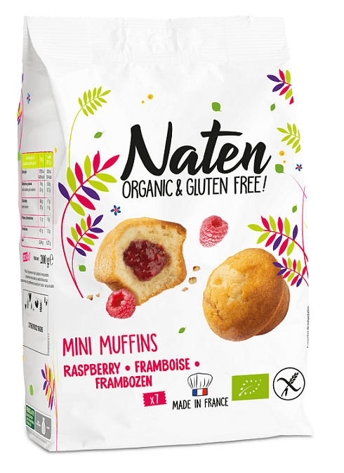Produkt NATEN (ciastka bezglutenowe) MUFFINKI MINI Z NADZIENIEM MALINOWYM BEZGLUTENOWE BIO 200 g - NATEN 3760092218079
