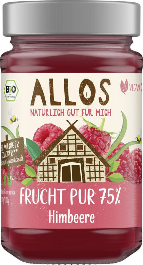 Produkt ALLOS (musy, musli, chałwa, syrop z agawy) MUS MALINOWY (75 % OWOCÓW) BIO 250 g - ALLOS 4016249282813