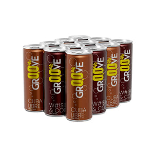 Produkt GROOVE Napój bezalkoholowy GROOVE Whisky Cola Cuba Libre MIX Mocktail koktajl drink 12x 250ml Z01032