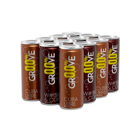Produkt GROOVE Napój bezalkoholowy GROOVE Whisky Cola Cuba Libre MIX Mocktail koktajl drink 12x 250ml Z01032