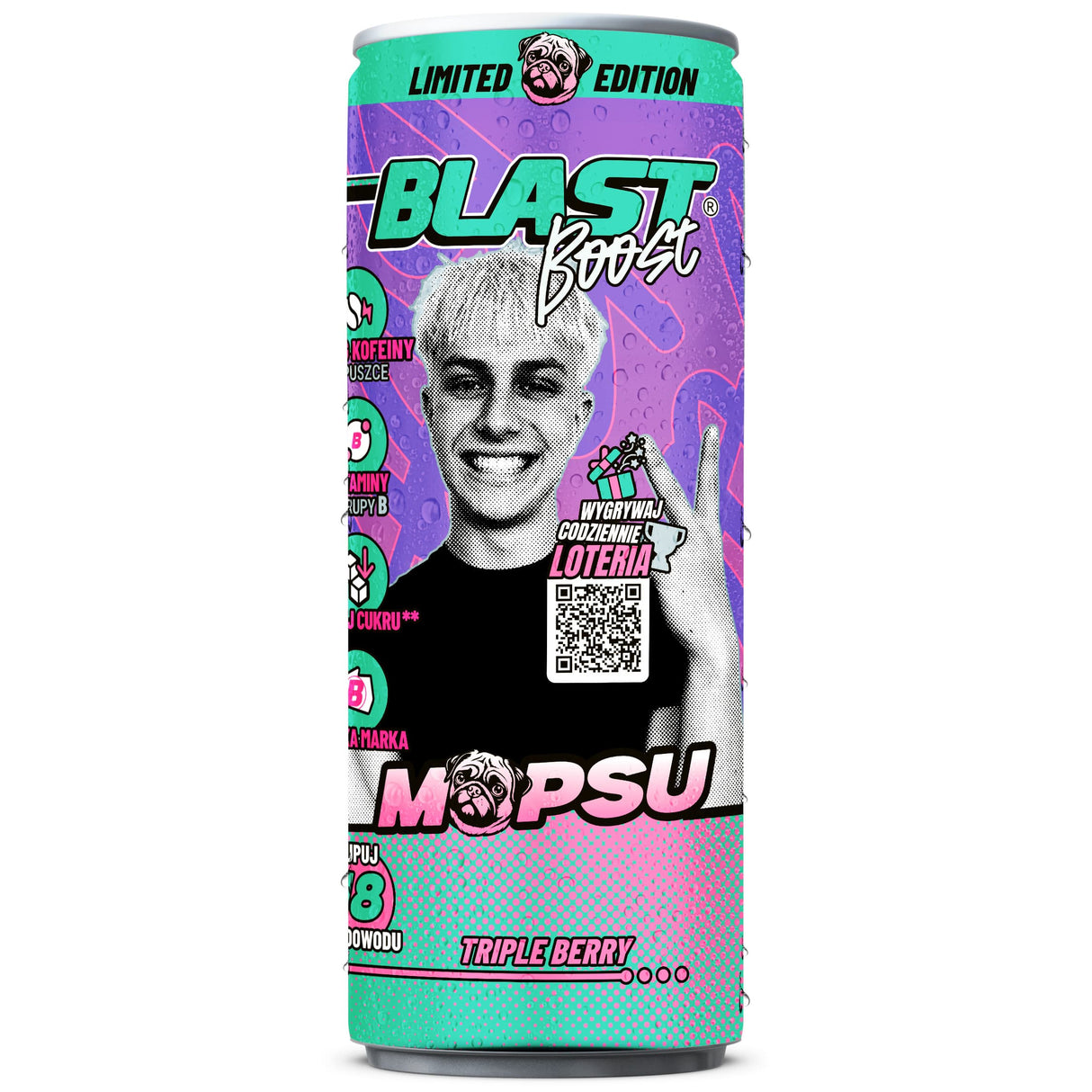 Produkt ENERGY BLAST Napój o obniżonej zawartości kofeiny BLAST Boost Triple Berry 250ml 005271