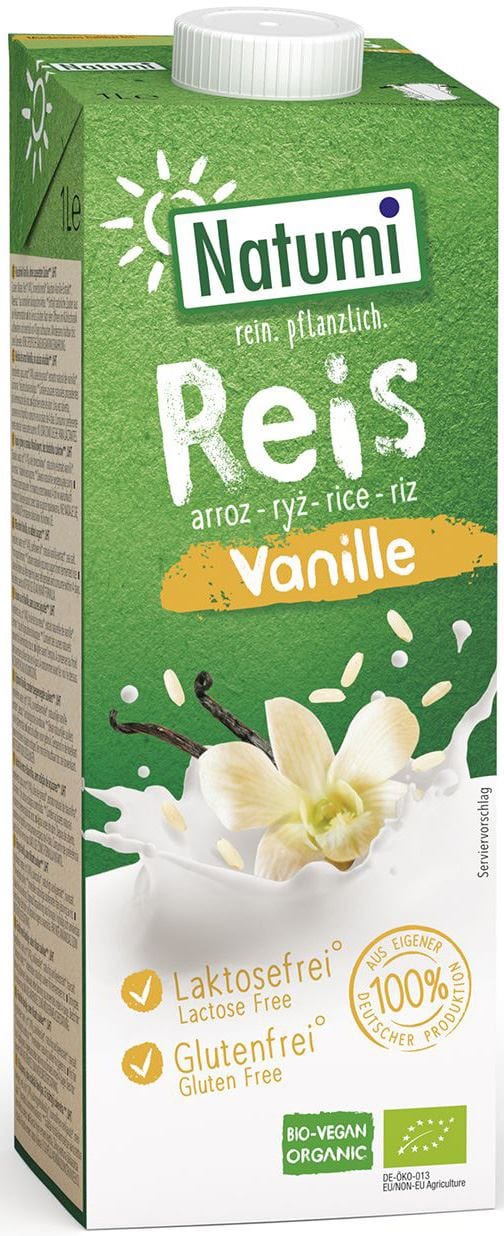 Produkt NATUMI (napoje i kremy roślinne) NAPÓJ RYŻOWO - WANILIOWY BEZ DODATKU CUKRÓW BEZGLUTENOWY BIO 1 L - NATUMI 4038375025102