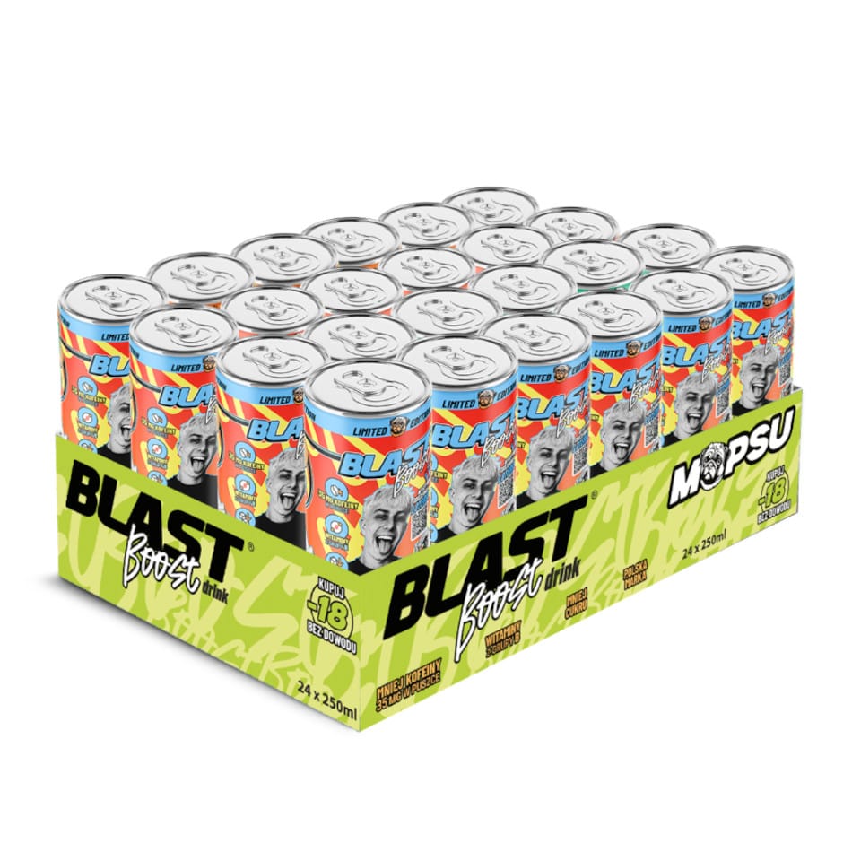 Produkt ENERGY BLAST Napoje energetyczne 24x Napój gazowany z kofeiną BLAST Boost Clementine 250ml K_005269_24