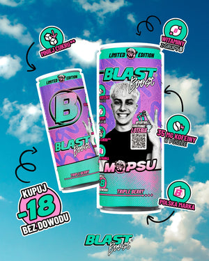 Produkt ENERGY BLAST Napoje energetyczne 24x Napój gazowany z kofeiną BLAST Boost Tripple Berry 250ml K_005271_24