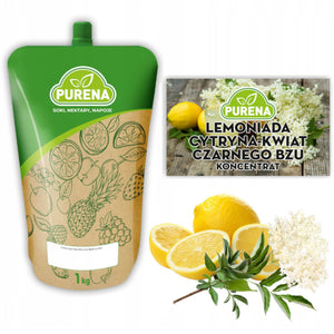 Produkt PURENA Napoje niegazowane Koncentrat Napój Lemoniada cytryna-czarny bez  PURENA 1kg na 6l 003338