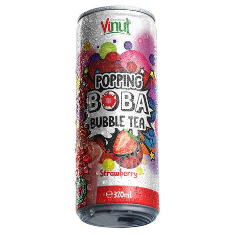 Produkt Vinut Napoje niegazowane Napój VINUT Popping Bubble Tea Strawberry puszka 320ml 052533