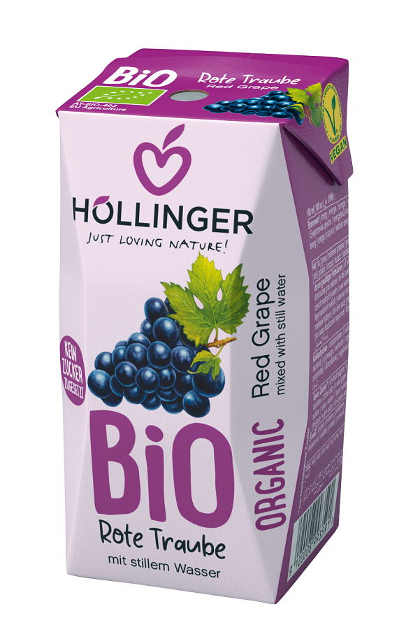 Produkt HOLLINGER (soki, nektary, napoje, syropy) NEKTAR Z CZERWONYCH WINOGRON BEZ DODATKU CUKRÓW BIO 200 ml - HOLLINGER 9120008990361
