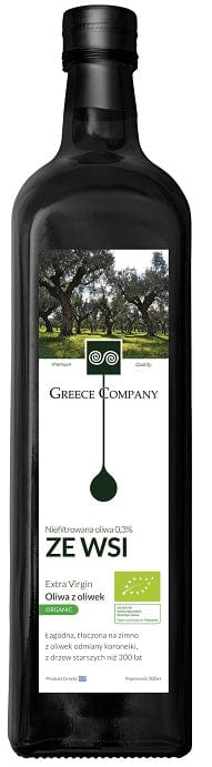 Produkt GREECE COMPANY (oliwa z oliwek) OLIWA Z OLIWEK EXTRA VIRGIN ZE WSI NIEFILTROWANA BIO 500 ml - GREECE COMPANY 5200118390610