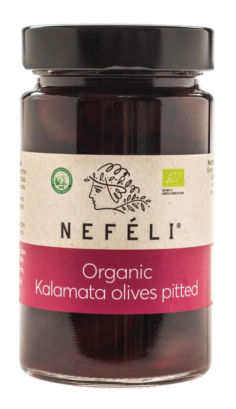 Produkt NEFELI (oliwki) OLIWKI CZARNE KALAMATA BEZ PESTEK W ZALEWIE BIO 295 g (160 g) - NEFELI 5203447711187