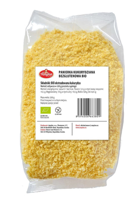 Produkt AMYLON (budynie, galaretki,kisiele,cukry, skrobie PANIERKA KUKURYDZIANA BEZGLUTENOWA BIO 200 g - AMYLON 8594006663809