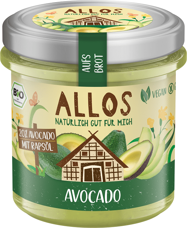 Produkt ALLOS (musy, musli, chałwa, syrop z agawy) PASTA KREMOWA Z AWOKADO BEZGLUTENOWA BIO 140 g - ALLOS 4016249172350