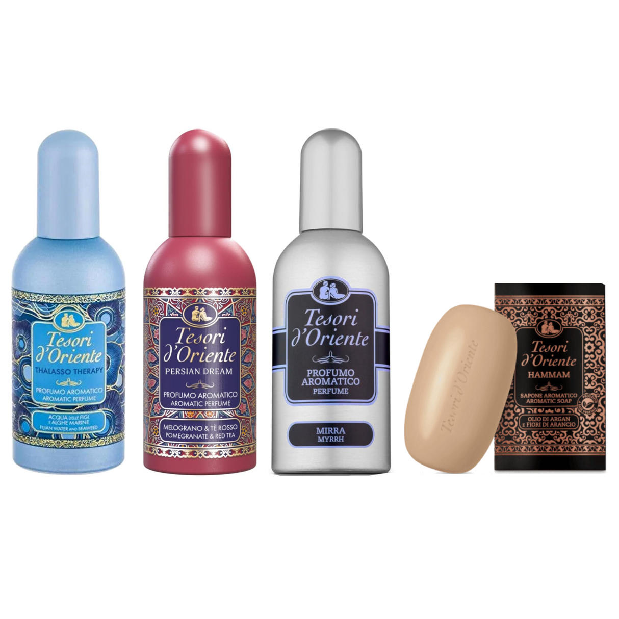 Produkt TESORI D'ORIENTE Perfumy i Woda Toaletowa Woda toaletowa TESORI D'ORIENTE Mix 3x 100 ml + Mydło Gratis Z00994