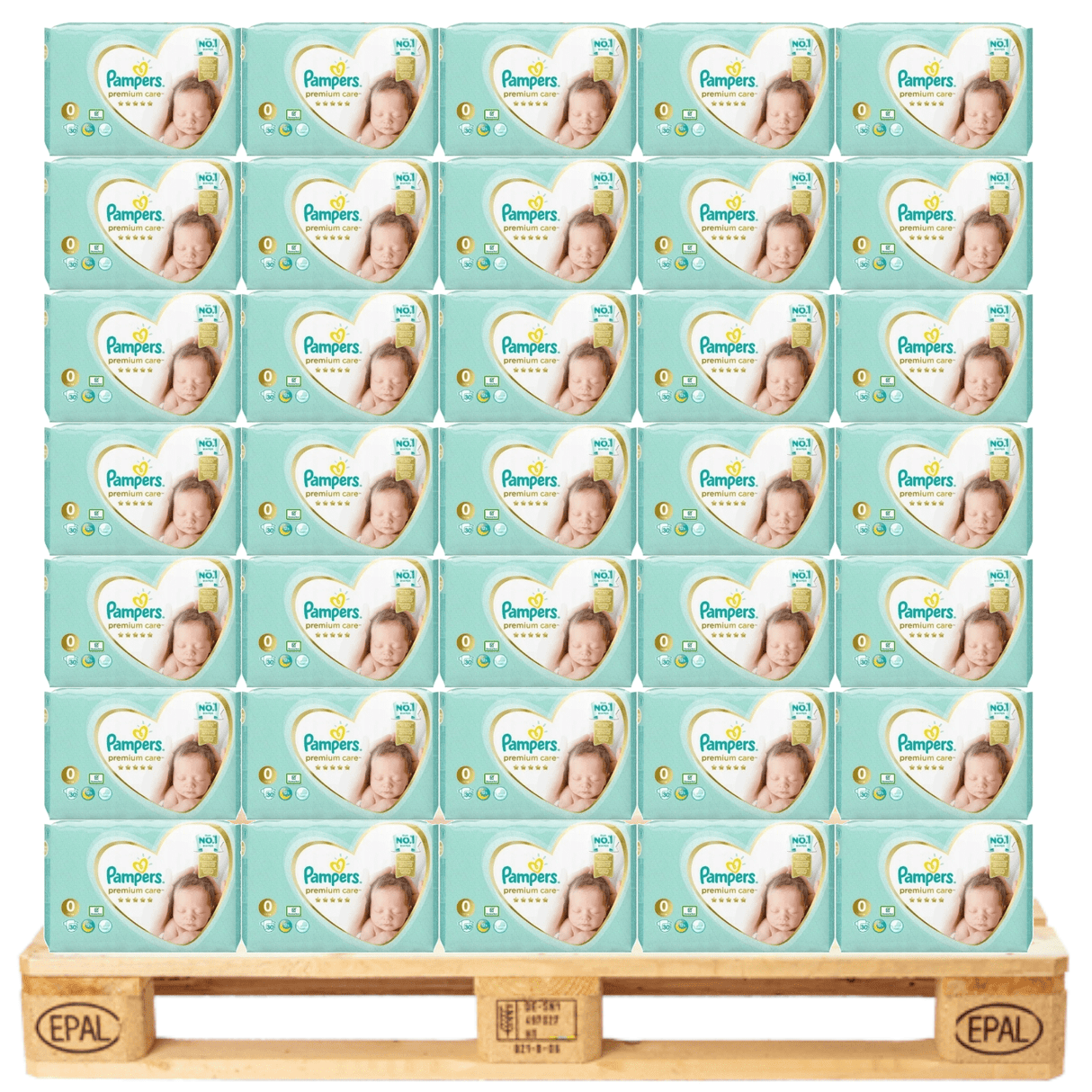 Produkt PAMPERS Pieluchy PAMPERS Premium Care roz 0 (do 3 kg) 30 szt Paleta 280 opakowań K_013144_280