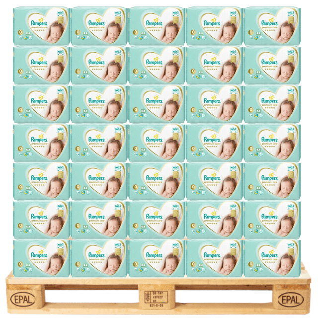 Produkt PAMPERS Pieluchy PAMPERS Premium Care roz 0 (do 3 kg) 30 szt Paleta 280 opakowań K_013144_280