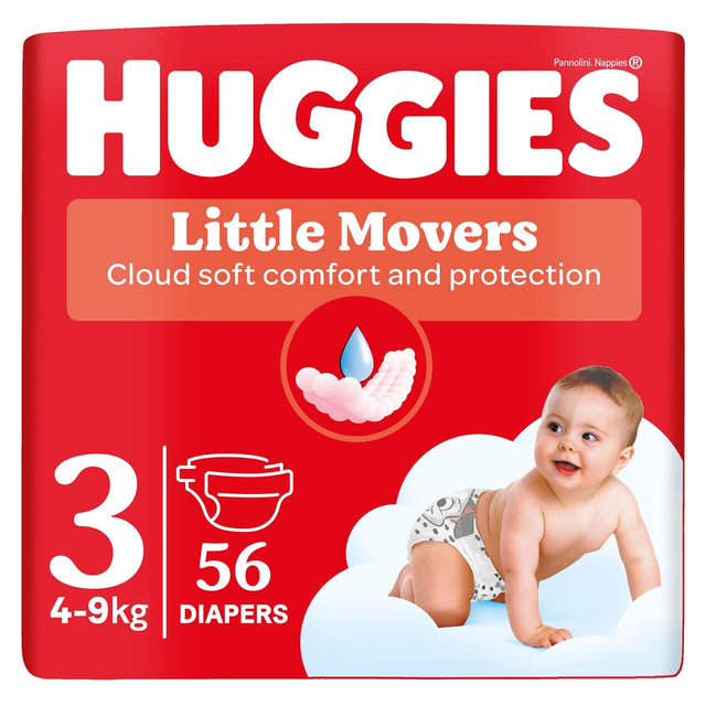 Produkt HUGGIES Pieluchy Pieluchy HUGGIES Little Movers rozmiar 3 (4-9kg) 56szt 033291