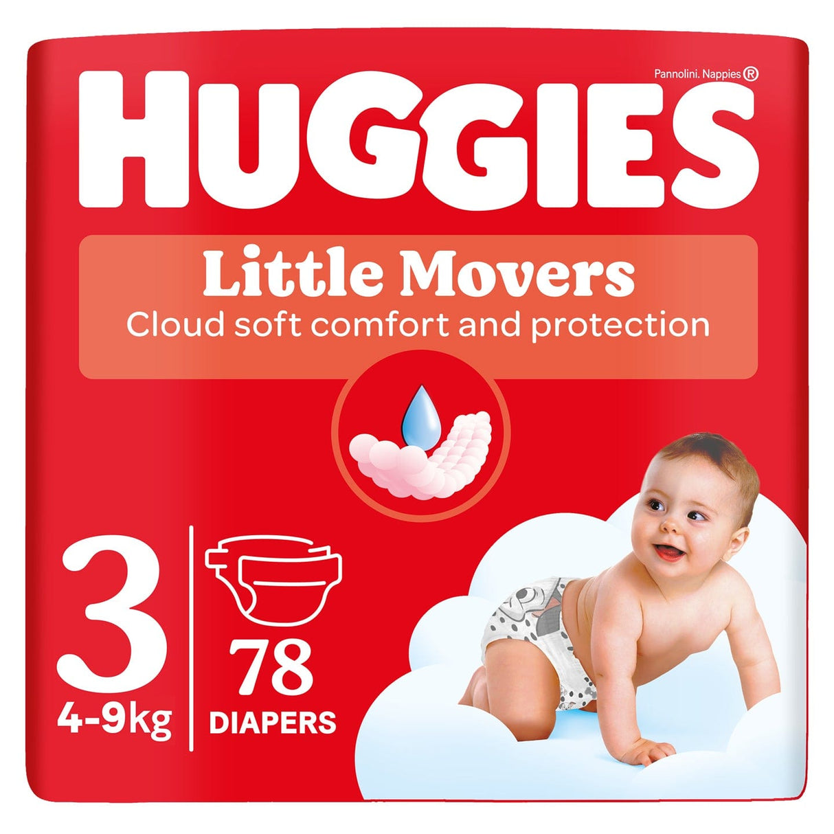 Produkt HUGGIES Pieluchy Pieluchy HUGGIES Little Movers rozmiar 3 (4-9kg) 78 szt 032719