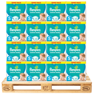 Produkt PAMPERS Pieluchy Pieluchy PAMPERS 5 Junior 64 szt. Paleta 84 opakowań K_021881_84