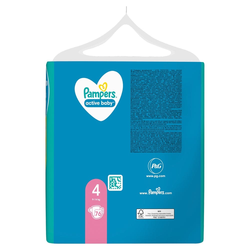 Produkt PAMPERS Pieluchy Pieluchy PAMPERS Active Baby roz 4 (9-14kg) 76 szt Paleta 72 opakowania K_021879 _72