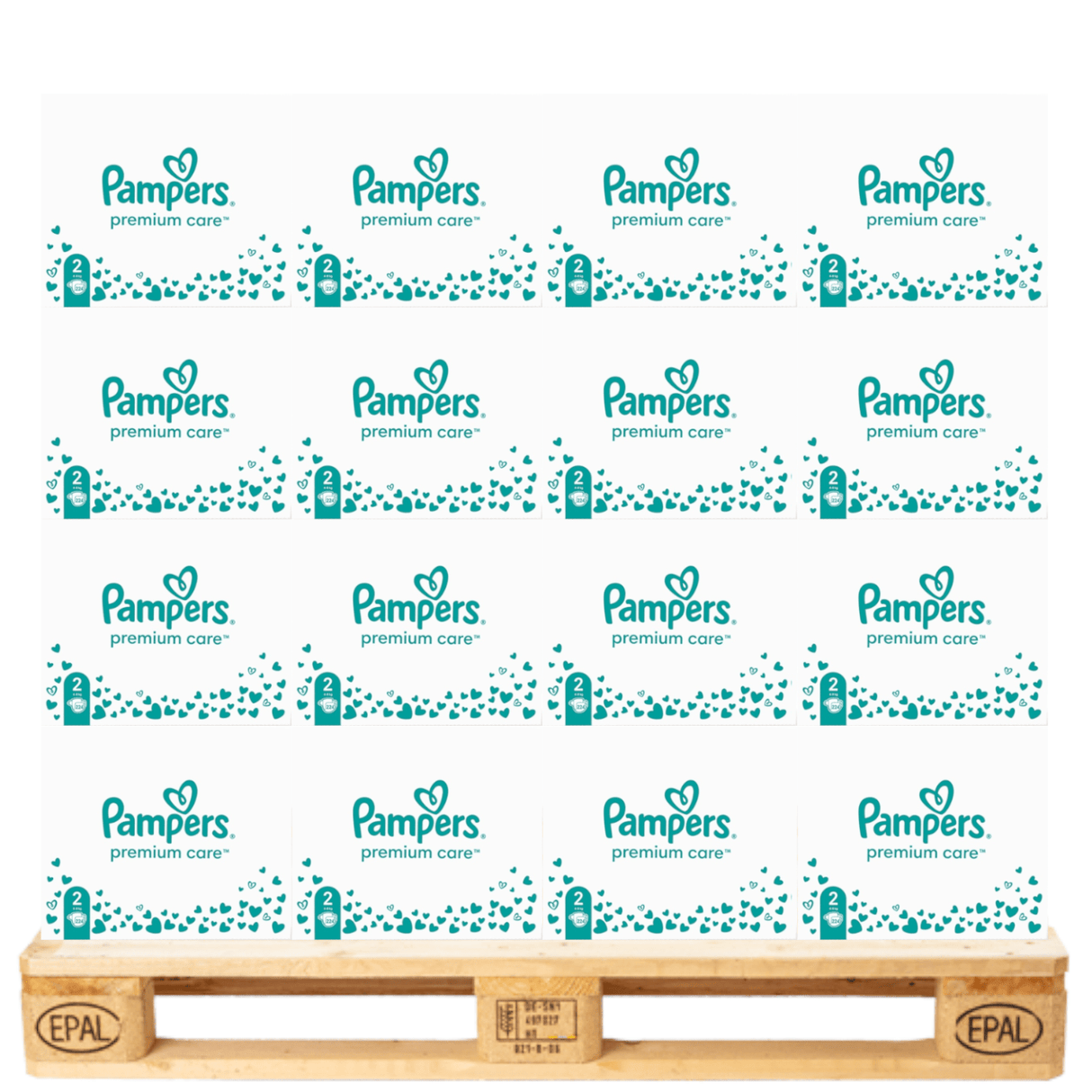 Produkt PAMPERS Pieluchy Pieluchy PAMPERS Premium Care roz 2 (4-8 kg) 224 szt. Paleta 28 opakowań K_037710_28