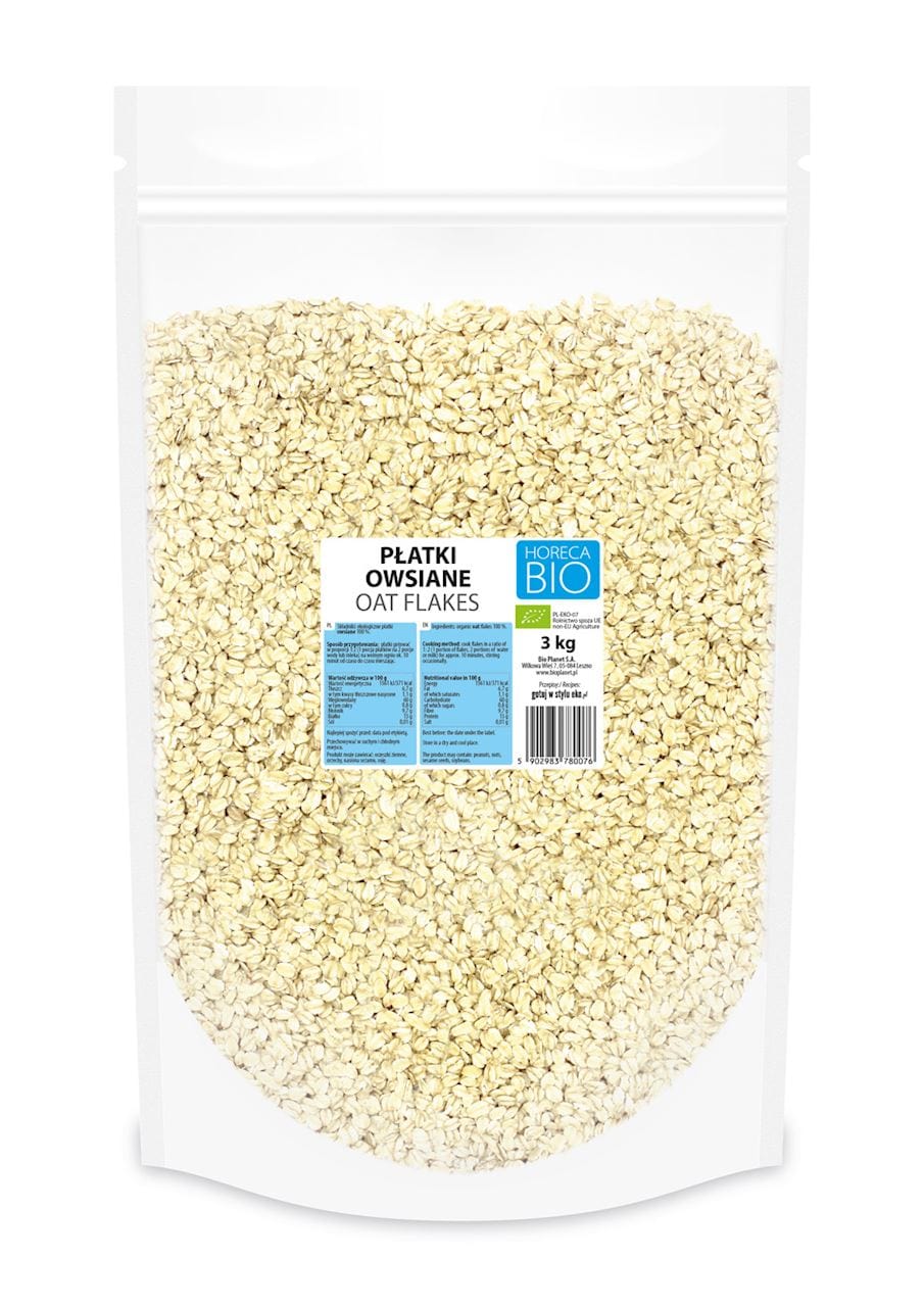 Produkt HORECA BIO - pozostałe PŁATKI OWSIANE BIO 3 kg - HORECA (BIO PLANET) 5902983780076