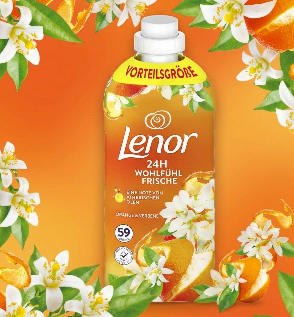 Produkt LENOR Płyn do płukania tkanin LENOR Orange & Verbena 59 prań 1,239l 004326