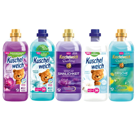 Produkt KUSCHELWEICH Płyn do prania Płyn do płukania KUSCHELWEICH Zestaw mix 5x 1l (5x 38 prań) Z00947