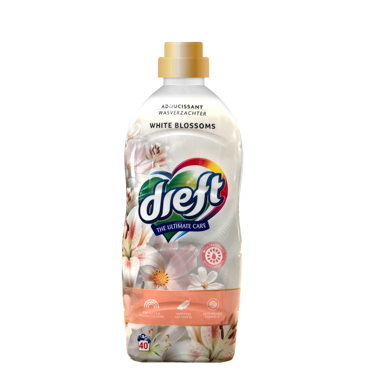 Produkt DREFT Płyny do płukania Płyn do płukania DREFT  White Blossoms Białe Kwiaty 40 prań 1 l 004203