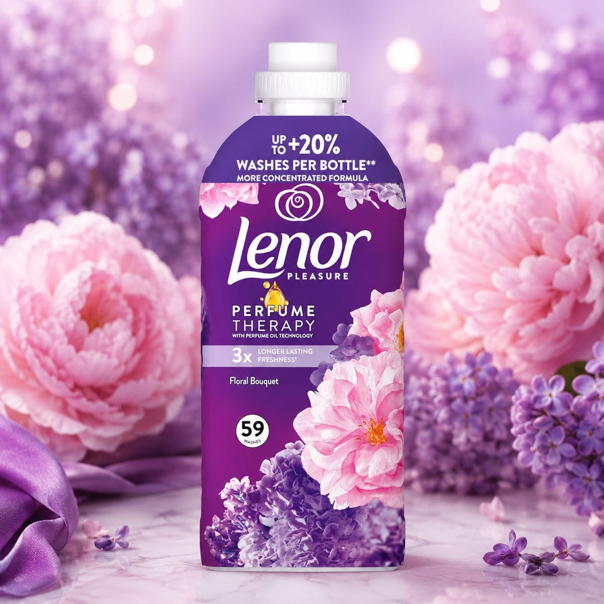 Produkt LENOR Płyny do płukania Płyn do płukania LENOR Floral Bouquet 59 Prań 1,239l 006328