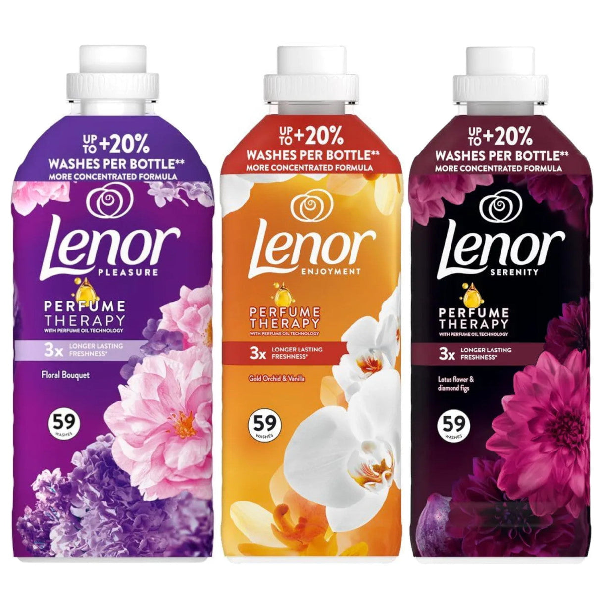 Produkt LENOR Płyny do płukania Płyn do płukania LENOR Mix zapachów 59 Prań 3x 1,239l Z00982