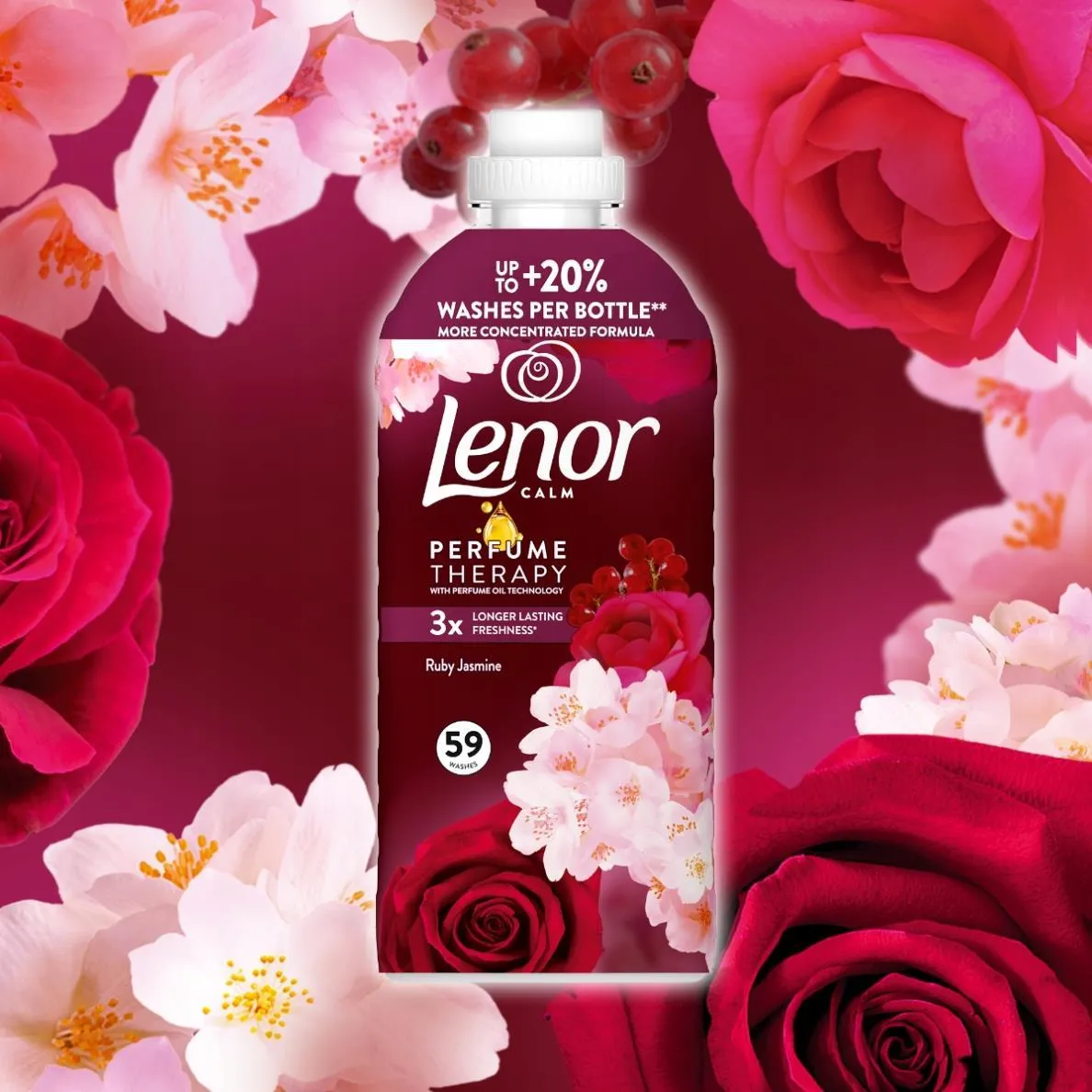 Produkt LENOR Płyny do płukania Płyn do płukania LENOR Ruby Jasmine 59 Prań 1,239l 004411