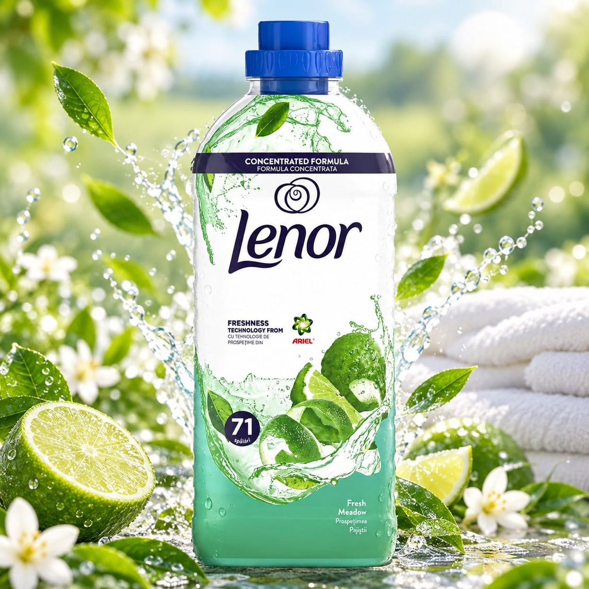 Produkt LENOR Płyny do płukania Płyn do płukania tkanin LENOR Fresh Meadow 71 prań 1,491l 006320