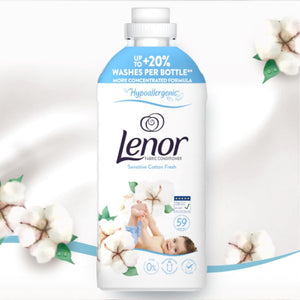 Produkt LENOR Płyny do płukania Płyn do płukania tkanin LENOR Sensitive Hipoalergiczny 59 prań 1,239l 006323