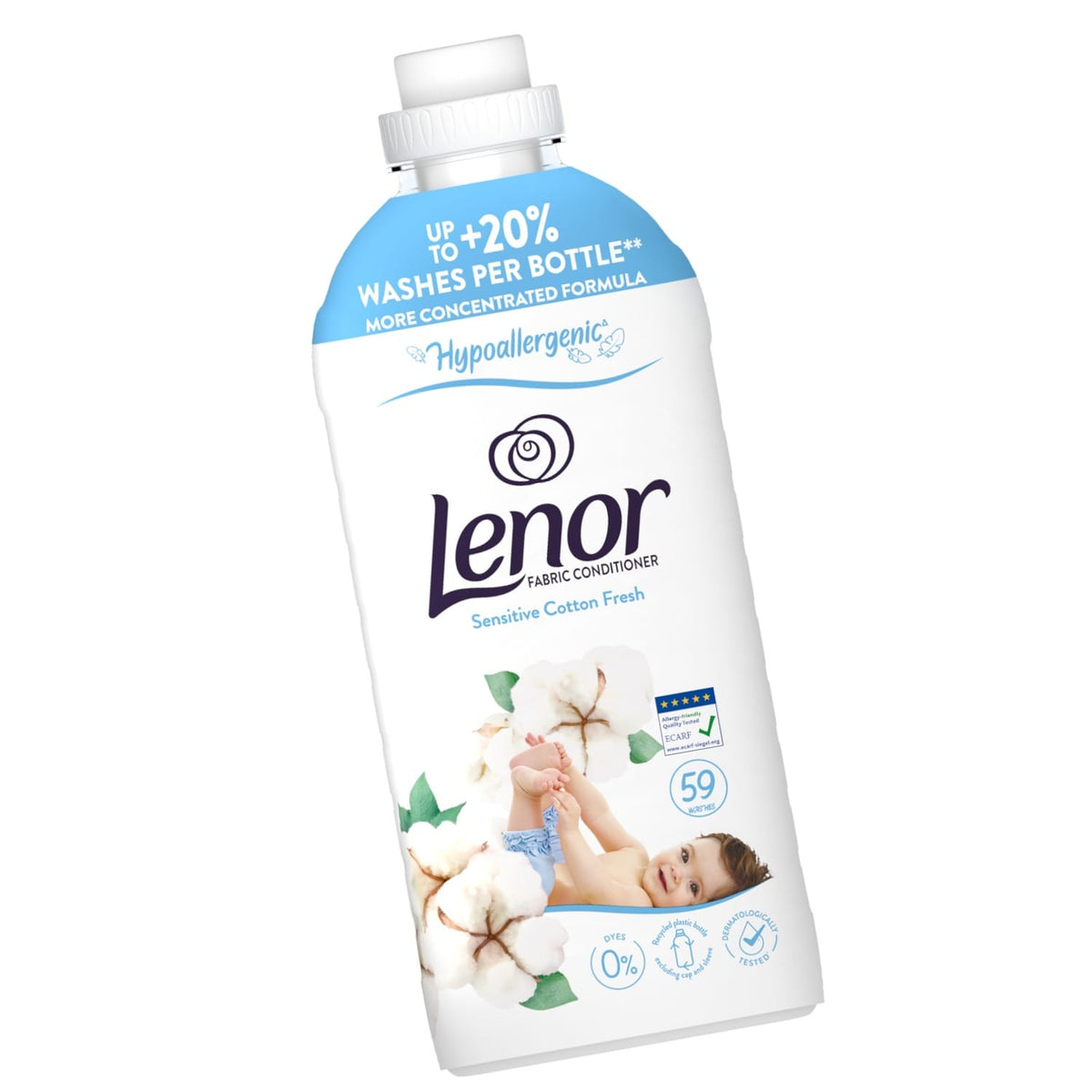 Produkt LENOR Płyny do płukania Płyn do płukania tkanin LENOR Sensitive Hipoalergiczny 59 prań 1,239l 006323