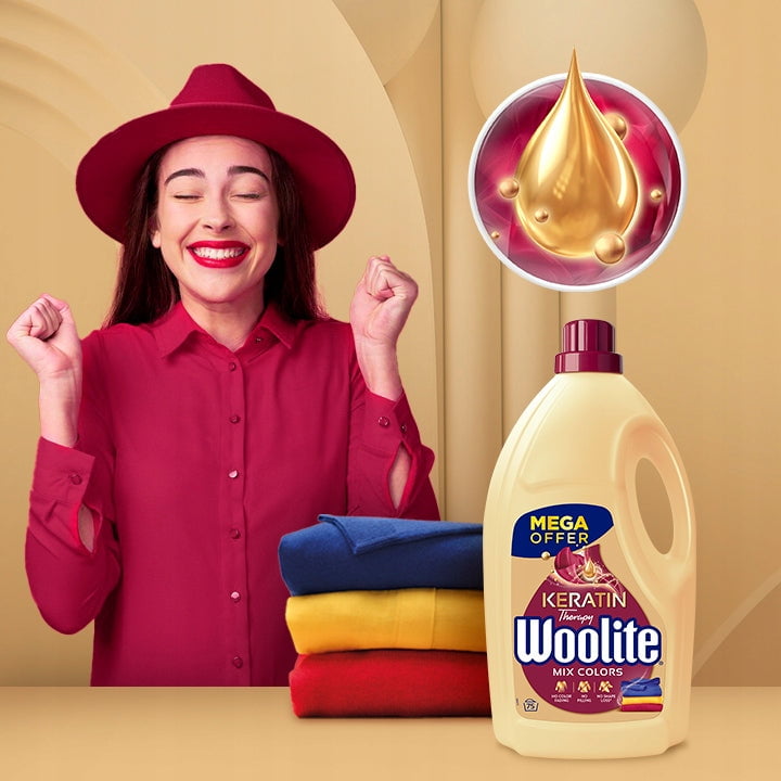 Produkt WOOLITE Płyny i żele do prania Płyn do prania WOOLITE Keratin Therapy MIX czarne + kolor 75 prań 2x 4,5 L Z00561