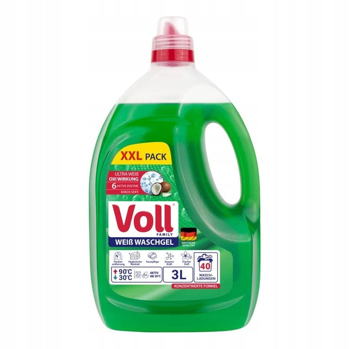 Produkt VOLL Płyny i żele do prania VOLL Żel do prania do białego 40 Prań 3l 021712
