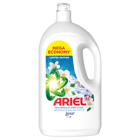 Produkt ARIEL Płyny i żele do prania Żel do prania ARIEL Fresh Breeze of Greek Island 86 Prań 3,87l 004419
