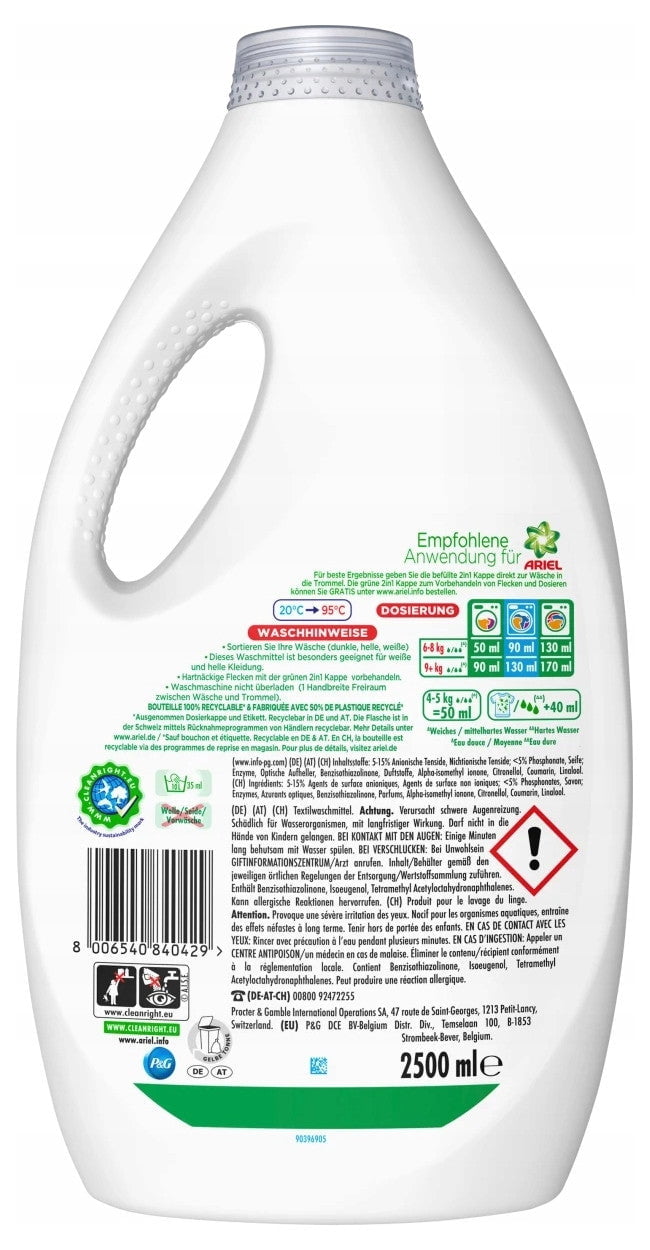 Produkt ARIEL Płyny i żele do prania Żel do prania ARIEL Universal+ do białego 50 prań 2,5l 004195