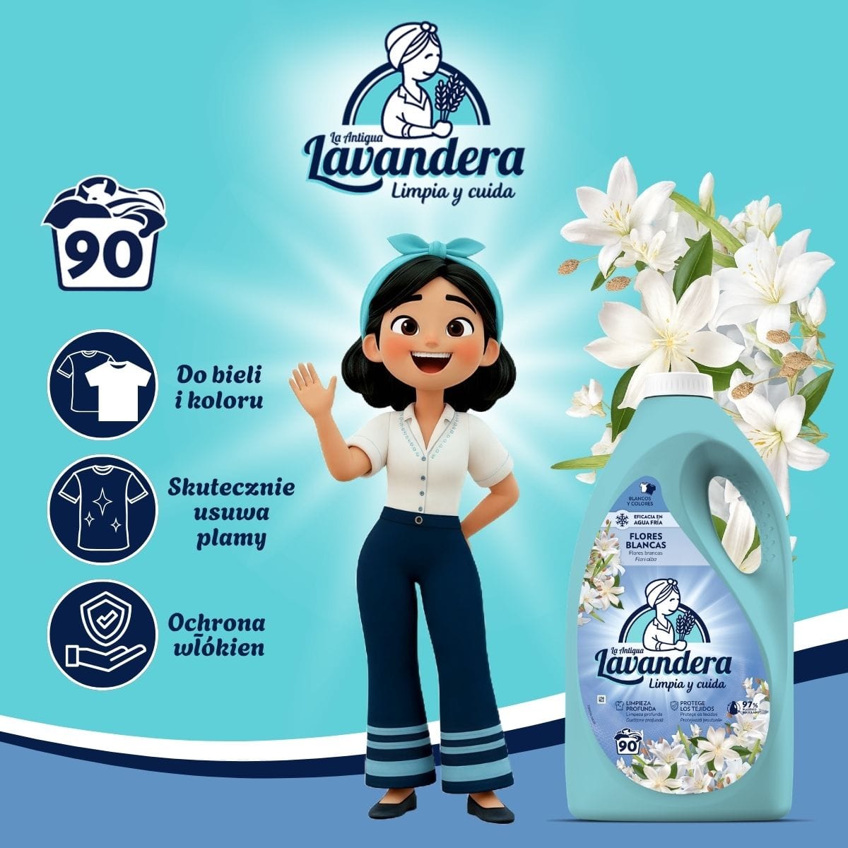 Produkt LAVANDERA Płyny i żele do prania Żel do prania LAVANDERA Flores Blancas 4,5l 052630