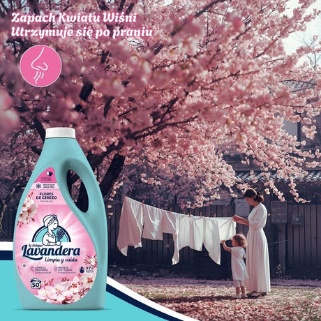 Produkt LAVANDERA Płyny i żele do prania Żel do prania LAVANDERA Flores de Cerezo uniwersalny płyn na 50 prań 2,5l 052704