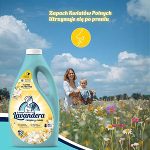 Produkt LAVANDERA Płyny i żele do prania Żel do prania LAVANDERA Flores Silvestres Dzikie kwiaty uniwersalny płyn na 50 prań 2,5L 052705