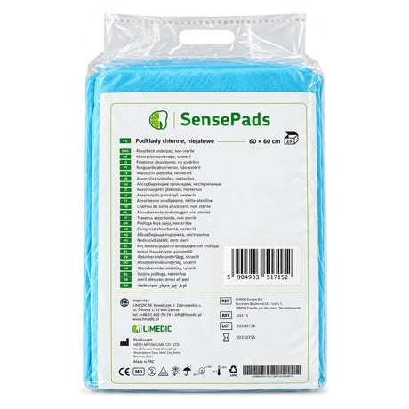 Produkt LIMEDIC Podkłady higieniczne Podkłady chłonne niejałowe LIMEDIC SensePads 60x60cm 2x 25szt K_006381_2