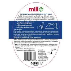 Produkt MILL Pozostałe do prania Płyn ułatwiający prasowanie MILL Soft Wave 3in1 Spray 500ml 004400